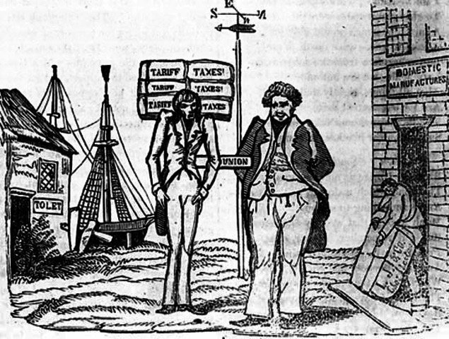 The Tariff of Abominations in 1828. Tariffs played a major factor in the push for the Sixteenth Amendment.