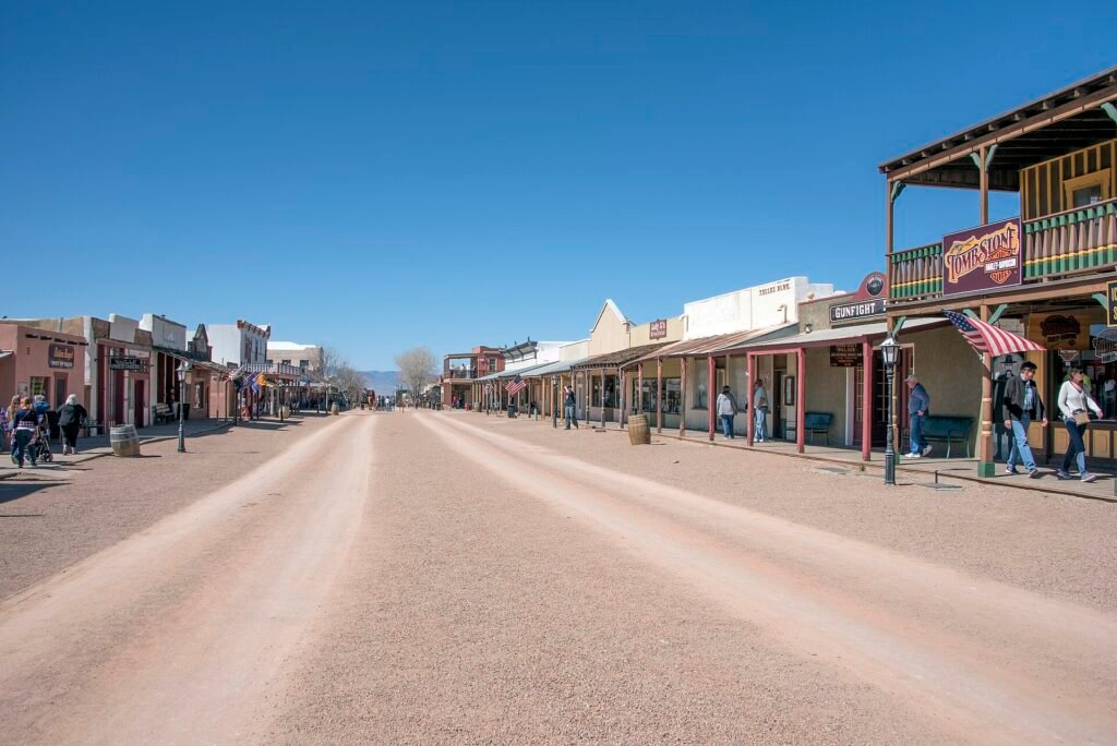 Tombstone, AZ, today.  The town is a symbol of living history that demonstrates life in the American Wild West. 